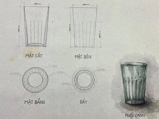 Set 02 pcs Of Glass Beer Mug, Hanoi Draft Beer Mug, Cultural Trait of Hanoian