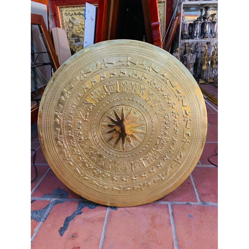 DONG SON Bronze Drum Face Wall Decor Handcrafted in Dai Bai Bronze Vietnam