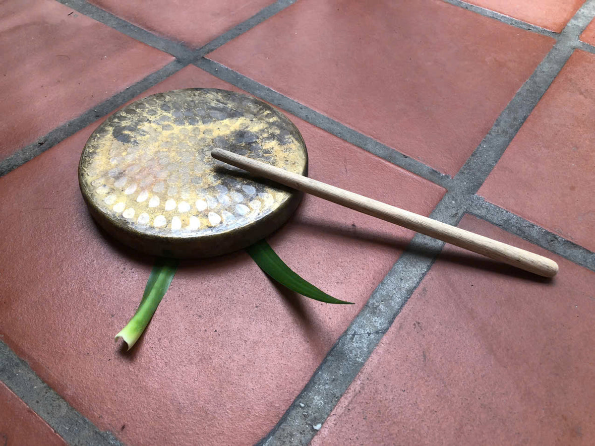 Combo of 3 Sets of Vietnamese Traditional Musical Instruments: Bass Drum (Trong De), Metal Gong (Thanh La), and Small Gongs (Tiu & Canh)