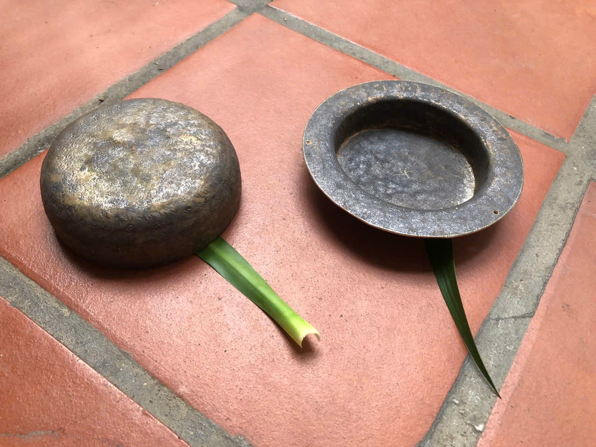 Combo of 3 Sets of Vietnamese Traditional Musical Instruments: Bass Drum (Trong De), Metal Gong (Thanh La), and Small Gongs (Tiu & Canh)
