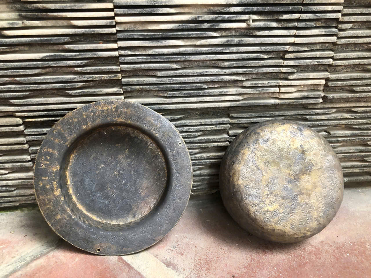 Combo of 3 Sets of Vietnamese Traditional Musical Instruments: Bass Drum (Trong De), Metal Gong (Thanh La), and Small Gongs (Tiu & Canh)