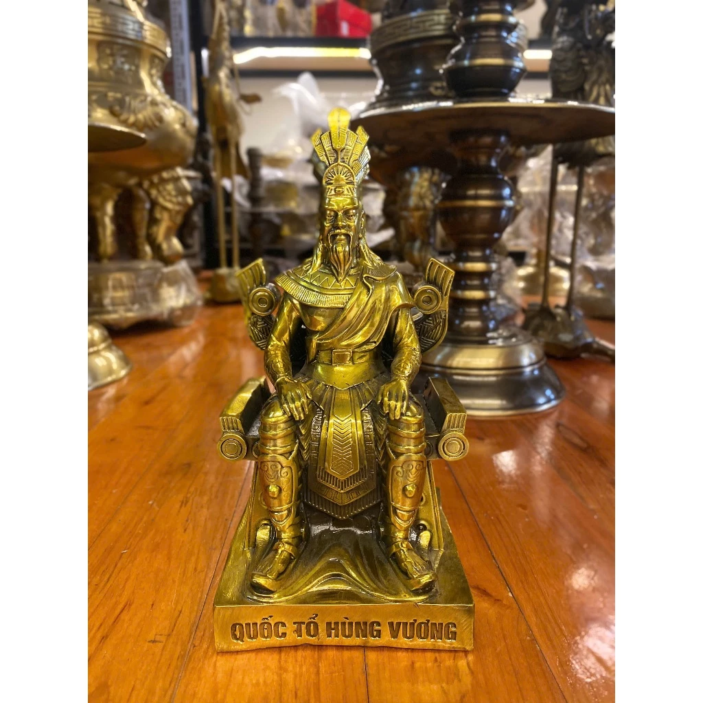 Bronze Statue of the National Viet VUA HUNG – HUNG VUONG, Ancestor King - Hung King with Antique Patina