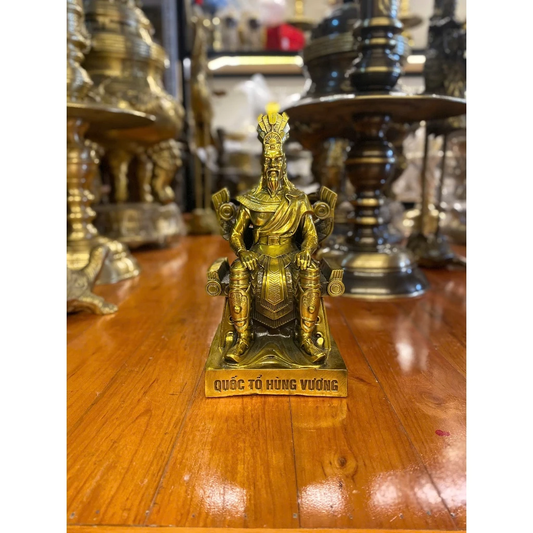 Bronze Statue of the National Viet VUA HUNG – HUNG VUONG, Ancestor King - Hung King with Antique Patina