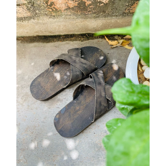Ho Chi Minh Rubber Sandals - Handmade in Vietnam - Fabric-Lined Tire Sole - Legendary War-Era Heritage Gift