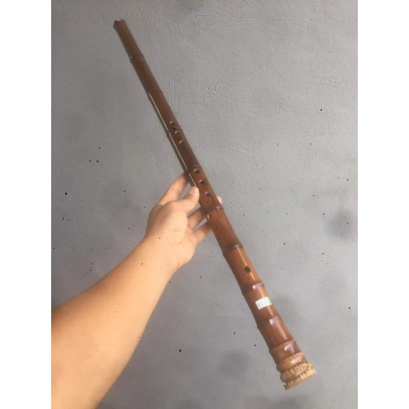 Smoked Bamboo Roots Vertical Flute C4 with Eight Holes, Vietnamese Name: Tieu Bat Khong