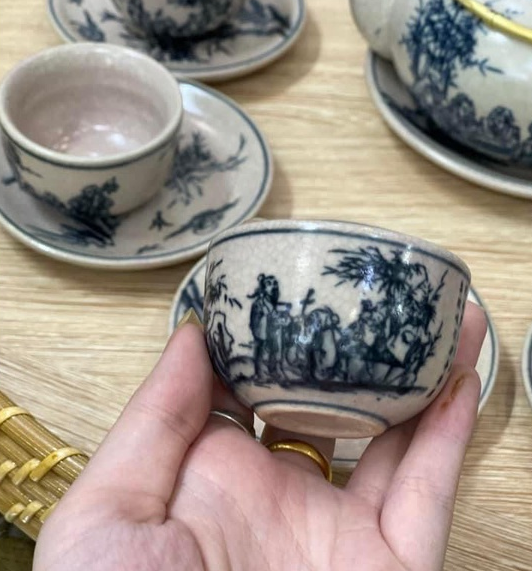 Handmade Bat Trang Pottery Tea Set - Authentic Vietnamese Craftsmanship | Delightful Taste & Unique Design