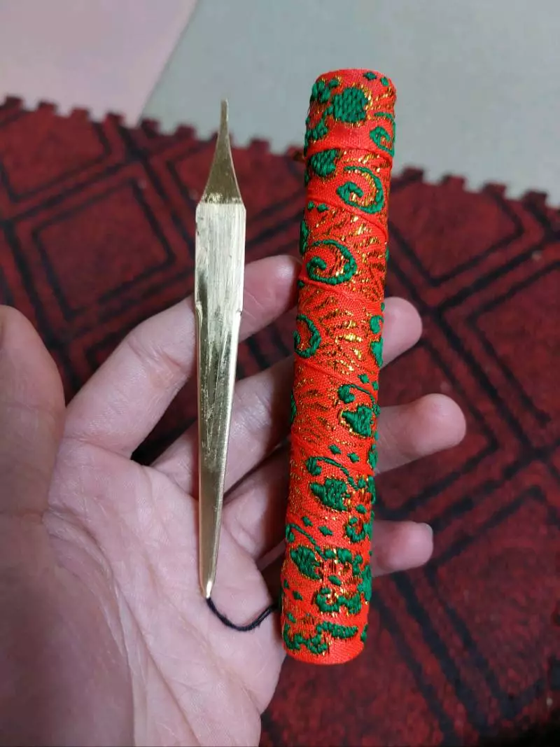Combo 02 pcs Vietnam H’Mong Large Reed Jaw Harp Dan Moi With Brocade Bamboo Case