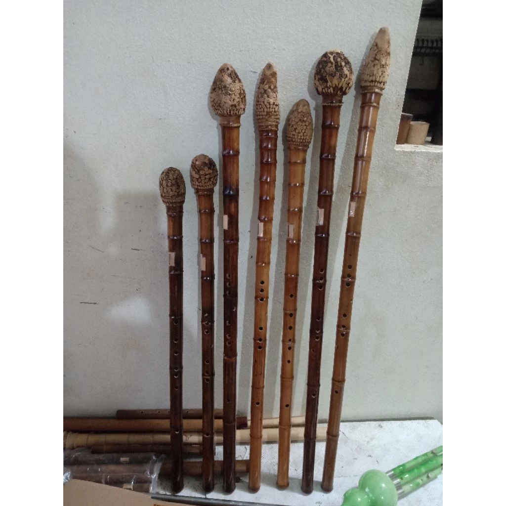 Vietnamese Double Sao Meo Flute – Smoked Bamboo Root | Traditional Vietnamese Highland Instrument