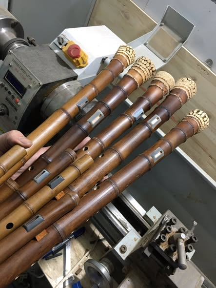 Vietnamese Double Sao Meo Flute – Smoked Bamboo Root | Traditional Vietnamese Highland Instrument