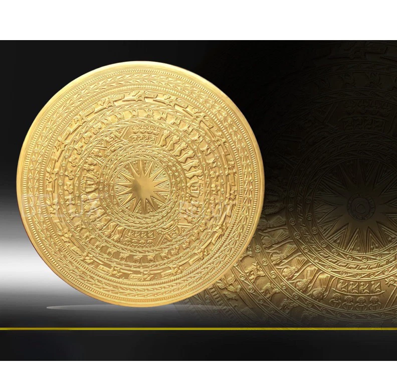 DONG SON Bronze Drum Face Wall Decor Handcrafted in Dai Bai Bronze Vietnam