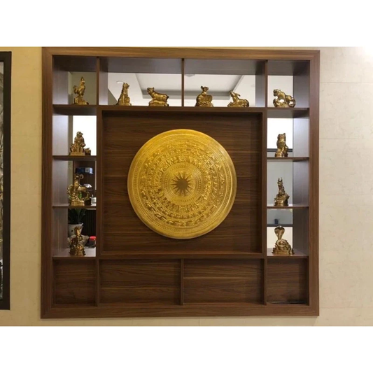 DONG SON Bronze Drum Face Wall Decor Handcrafted in Dai Bai Bronze Vietnam