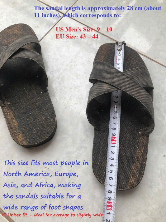 Ho Chi Minh Rubber Sandals - Handmade in Vietnam - Fabric-Lined Tire Sole - Legendary War-Era Heritage Gift