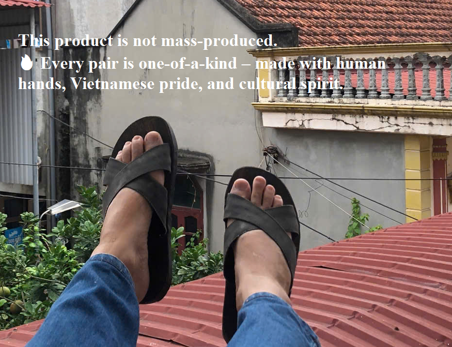 Ho Chi Minh Rubber Sandals - Handmade in Vietnam - Fabric-Lined Tire Sole - Legendary War-Era Heritage Gift