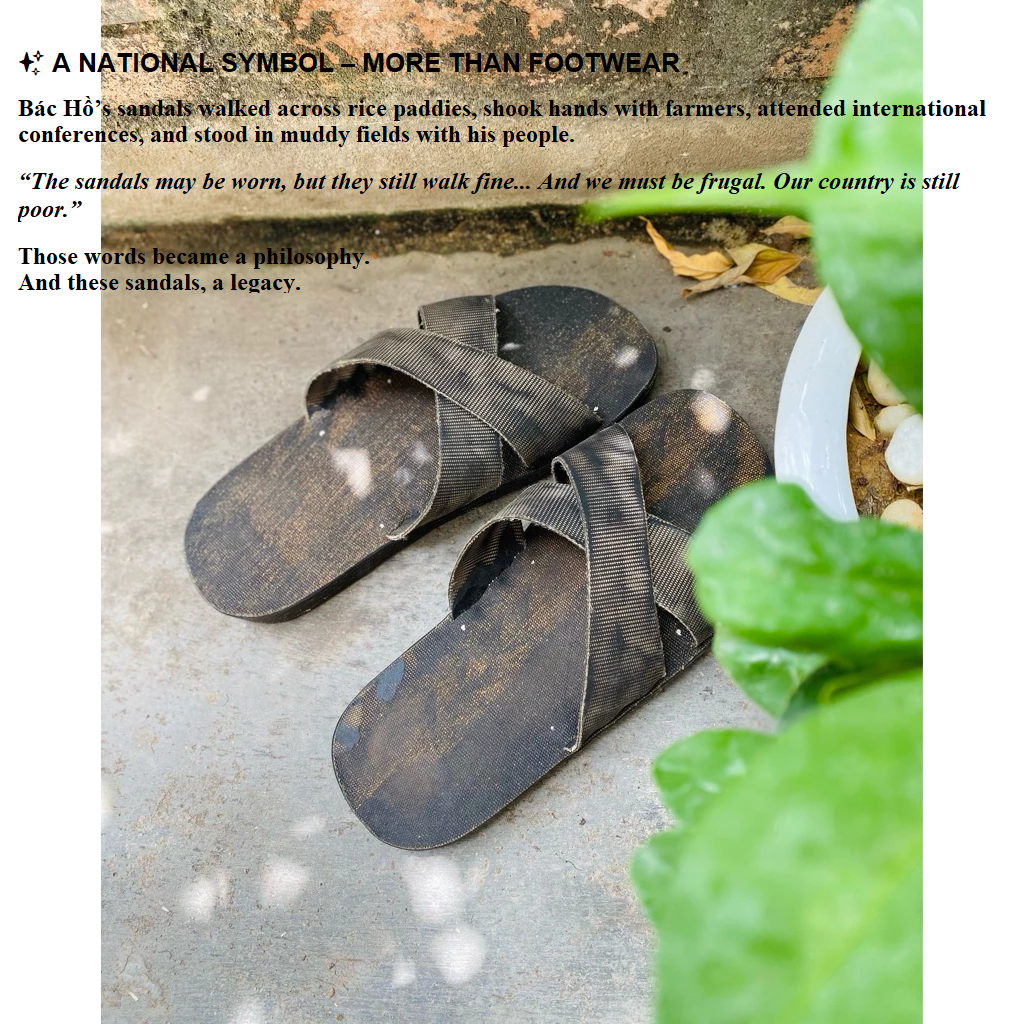 Ho Chi Minh Rubber Sandals - Handmade in Vietnam - Fabric-Lined Tire Sole - Legendary War-Era Heritage Gift
