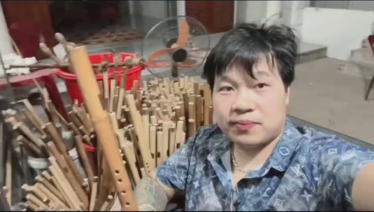 Double Bamboo Flute in C Tone – Traditional Hmong Style Instrument from Vietnam