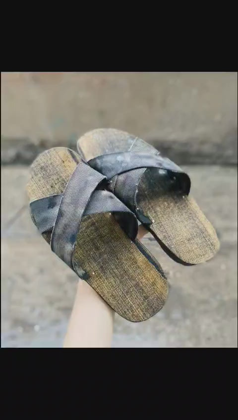 Ho Chi Minh Rubber Sandals - Handmade in Vietnam - Fabric-Lined Tire Sole - Legendary War-Era Heritage Gift