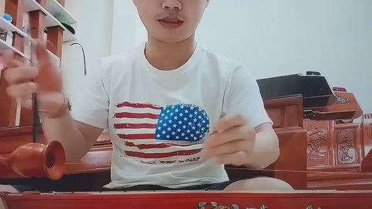Folding Vietnamese Dan Bau monochord - Traditional musical instrument of Vietnam